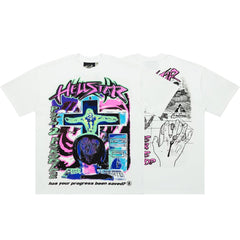Hellstar Path 2 Paradise Cyber Computer White Tee