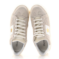 Suede Calfskin Dior Star Ors Platform Sneakers White Black 39 Light Beige White