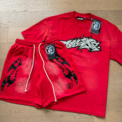 Hellstar Flame Graphic Tee & Shorts Set