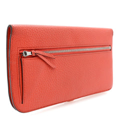 Togo Dogon Recto Verso Wallet Orange Poppy Rose Candy