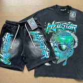 Hellstar Cyber Punk Goggles Graphic Tee & Shorts Set