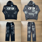 Hellstar Capsule Face Vintage Wash Tracksuit (Black & Dark Grey)