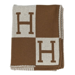 Wool Cashmere Avalon Blanket Ecru Camel