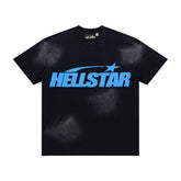 Hellstar Classic Logo Black Blue Vintage Tee