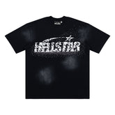 Hellstar Zebra Print Star Washed Black Tee