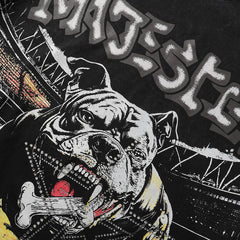 Majestik “Bulldog” Stadium Rhinestone Vintage Tee(Black)