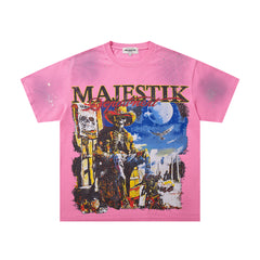 Majestik “Department” Cowboy Skeleton Rhinestone Tee