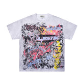 Majestik “Chaos Graffiti” Abstract Rhinestone Vintage Tee