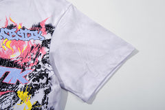 Majestik “Chaos Graffiti” Abstract Rhinestone Vintage Tee