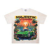 Majestik “Paradise” Supercar Vintage Tee(Off-White / Cream)