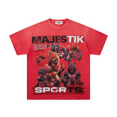 Majestik “Football Bears” Sports Vintage Tee(Red)