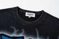 Majestik “Football Lion” Vintage Tee(Black)