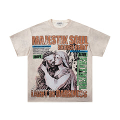 Majestik “Soul & Light in Darkness” Vintage Tee(Off-White / Cream)