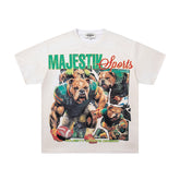 Majestik “Sports Division” Football Bulldogs Vintage Tee(Off-White / Cream)