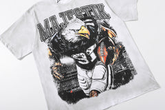 Majestik “Gridiron Eagle” Vintage White Tee