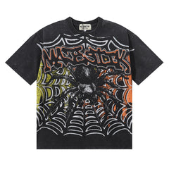 Majestik “Spiderweb” Dark Aesthetic Vintage Tee