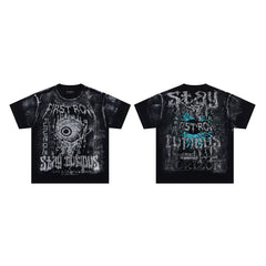 First Row “Stay Curious” Eyeball Graphic Vintage Tee