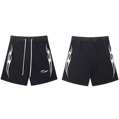 Hellstar Side Flame Graphic Black Shorts