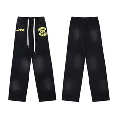 Hellstar "No Guts No Glory" Logo Drawstring Sweatpants black