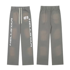 Hellstar Logo Fade Drawstring Sweatpants grey