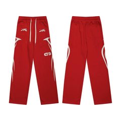 Hellstar Side Flame Graphic Drawstring Sweatpant red