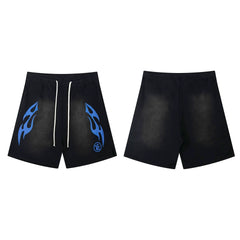 Hellstar Tribal Flame Gradient Shorts black