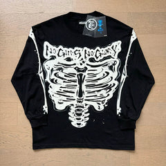 Hellstar "No Guts No Glory" Skeleton Long Sleeve Tee black