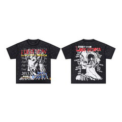 First Row “Lost Utopia” Graphic Rhinestone Vintage Tee
