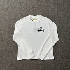 Corteiz Alcatraz 4-Star Logo Long Sleeve Thermal Tee - White