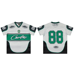 Corteiz Number 88 Athletic Jersey T-Shirt - White/Green/Black