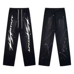 Hellstar Paint Splatter Star Sweatpants black