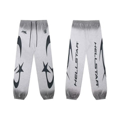 Hellstar Curved Horn & Star Grey Sweatpants