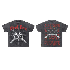 First Row “A Sacred Vow” Compass & Star Graphic Vintage Tee