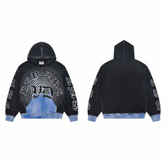 Vale Forever Vale Dreams Gothic Spiral Vintage Full-Zip Hoodie black