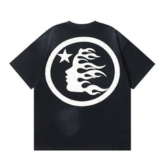 Hellstar Circle Flame Face Logo Tee & Shorts Set