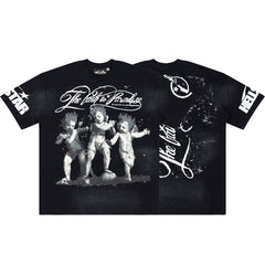 Hellstar The Path To Paradise Three Cherubs Black Washed Tee