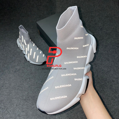 Balenciaga Speed Trainer Mid 'Allover Logo - 'Grey'