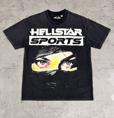 Hellstar Sports Balaclava Eyes Washed Black Tee