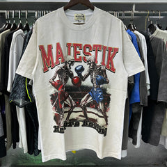 Majestik “Pro Boxing” Skeleton Rhinestone Vintage Tee