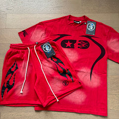 Hellstar Capsule Face Vintage Wash Tee & Shorts Set