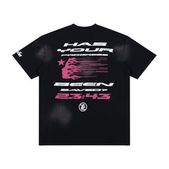 Hellstar QR Code Crucifix Figure Black Mineral Wash Tee