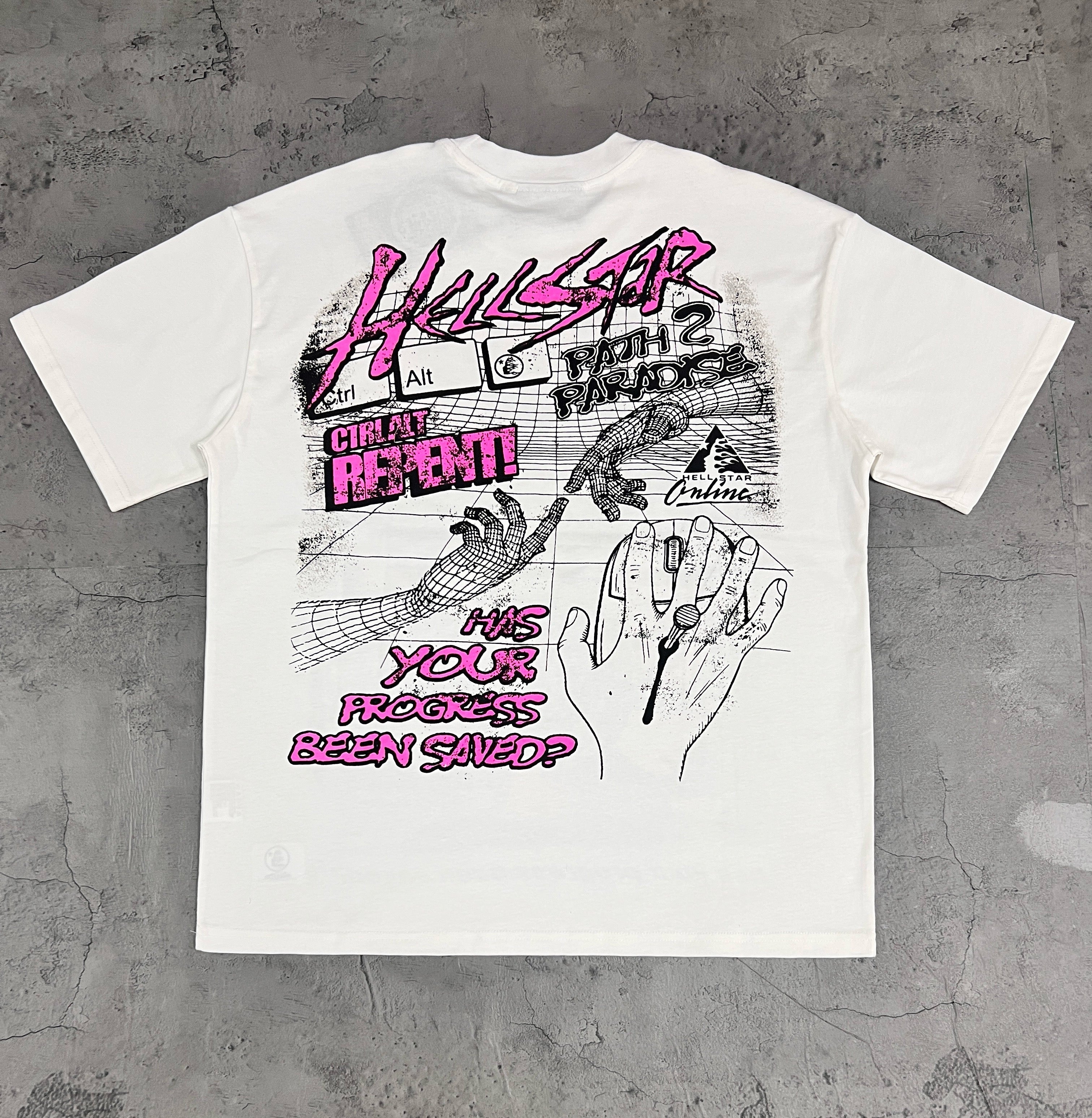 Hellstar Path 2 Paradise Cyber Computer White Tee
