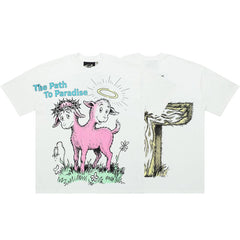 Hellstar The Path To Paradise Twin Goats White Tee