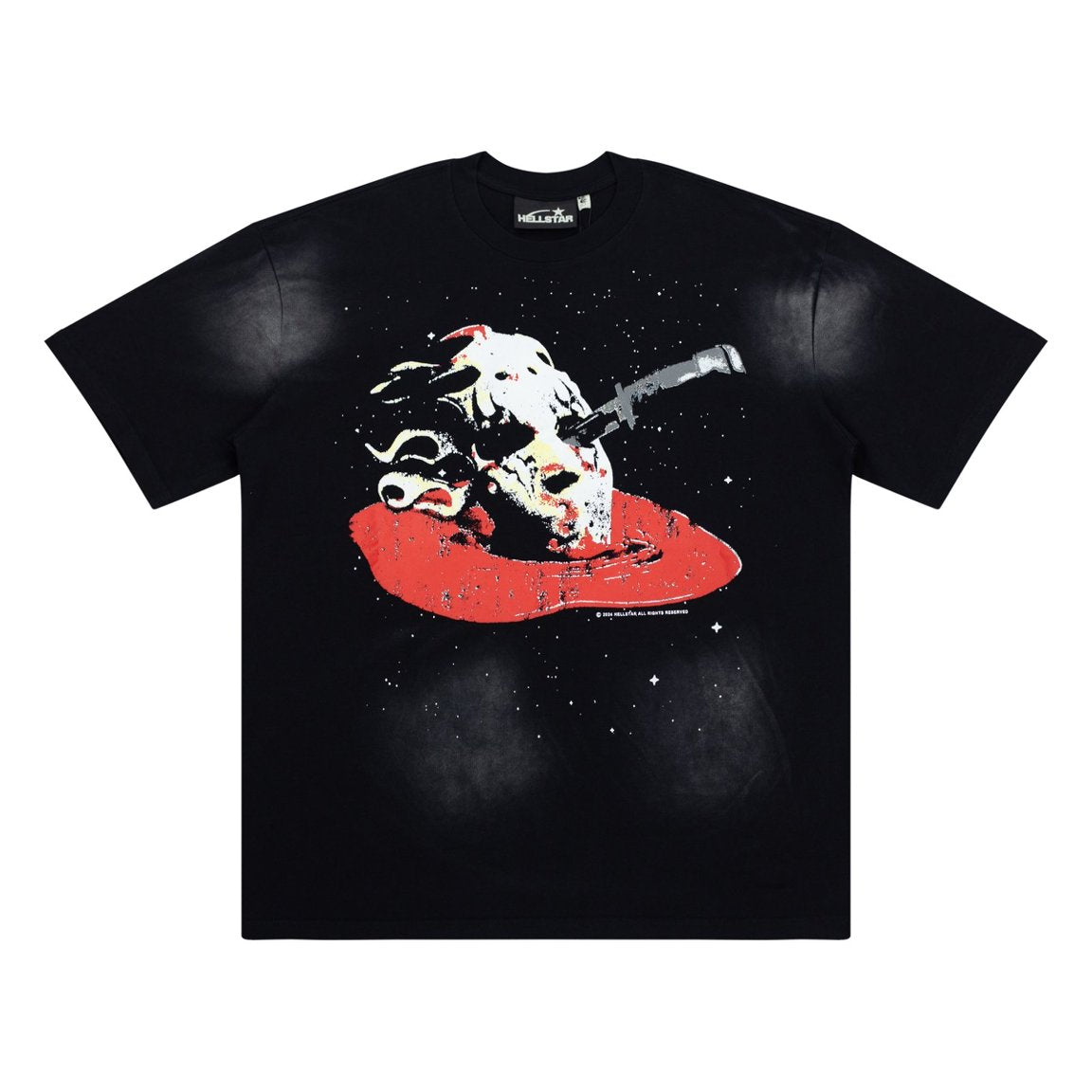 Hellstar Vintage Space Skull Knife Washed Black Tee
