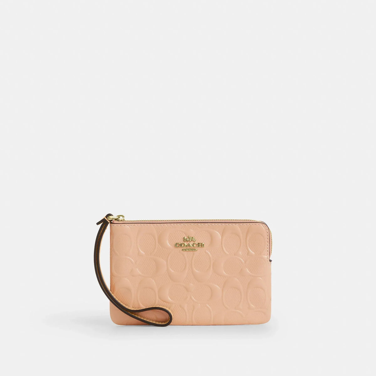Coach Outlet Corner Zip Wristlet In Signature Leather With Charm