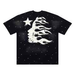 Hellstar Faith to Paradise Star Dye Black Tee