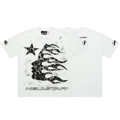 Hellstar Flame Lady Profile White Tee