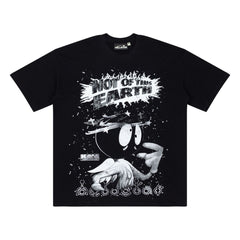 Hellstar Not Of This Earth Cartoon Black Tee