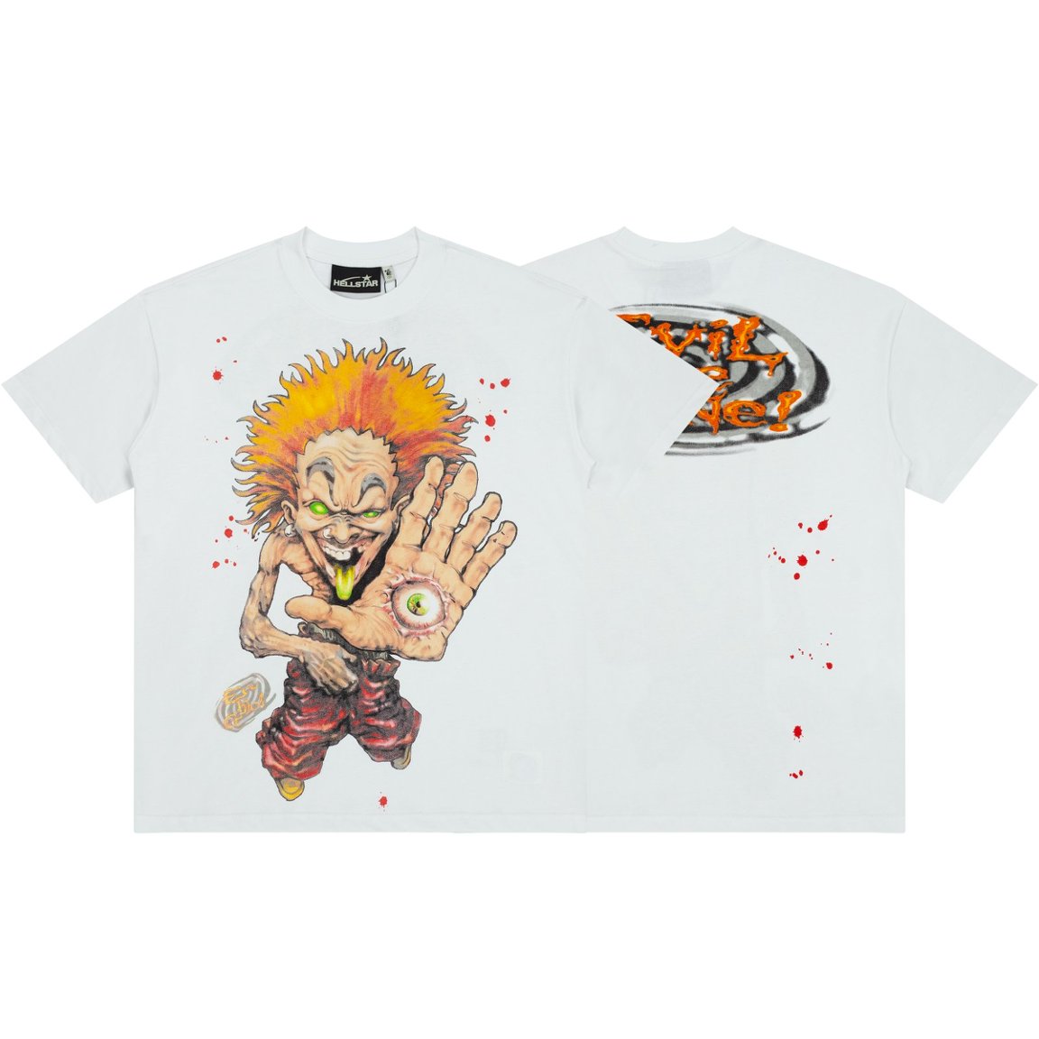 Hellstar Palm Eye Freak Monster White Vintage Graphic Tee