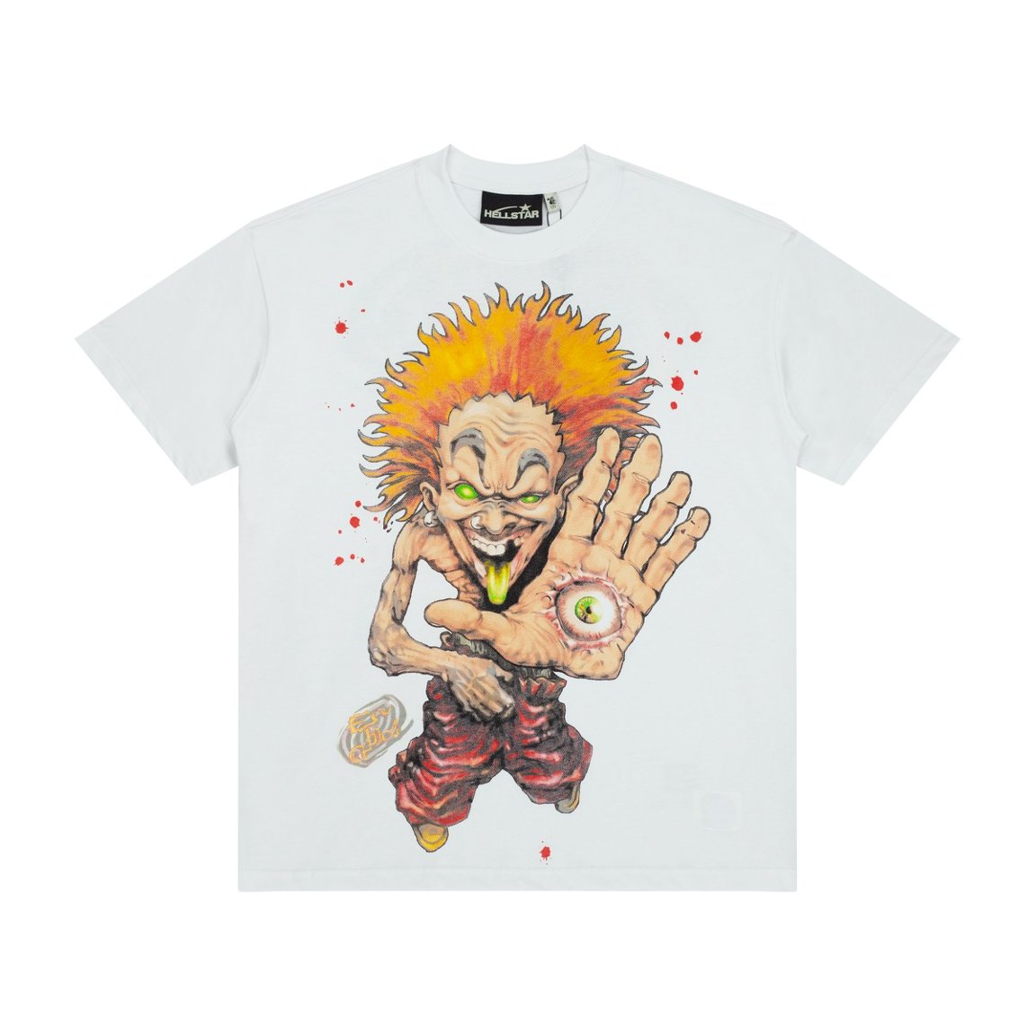 Hellstar Palm Eye Freak Monster White Vintage Graphic Tee